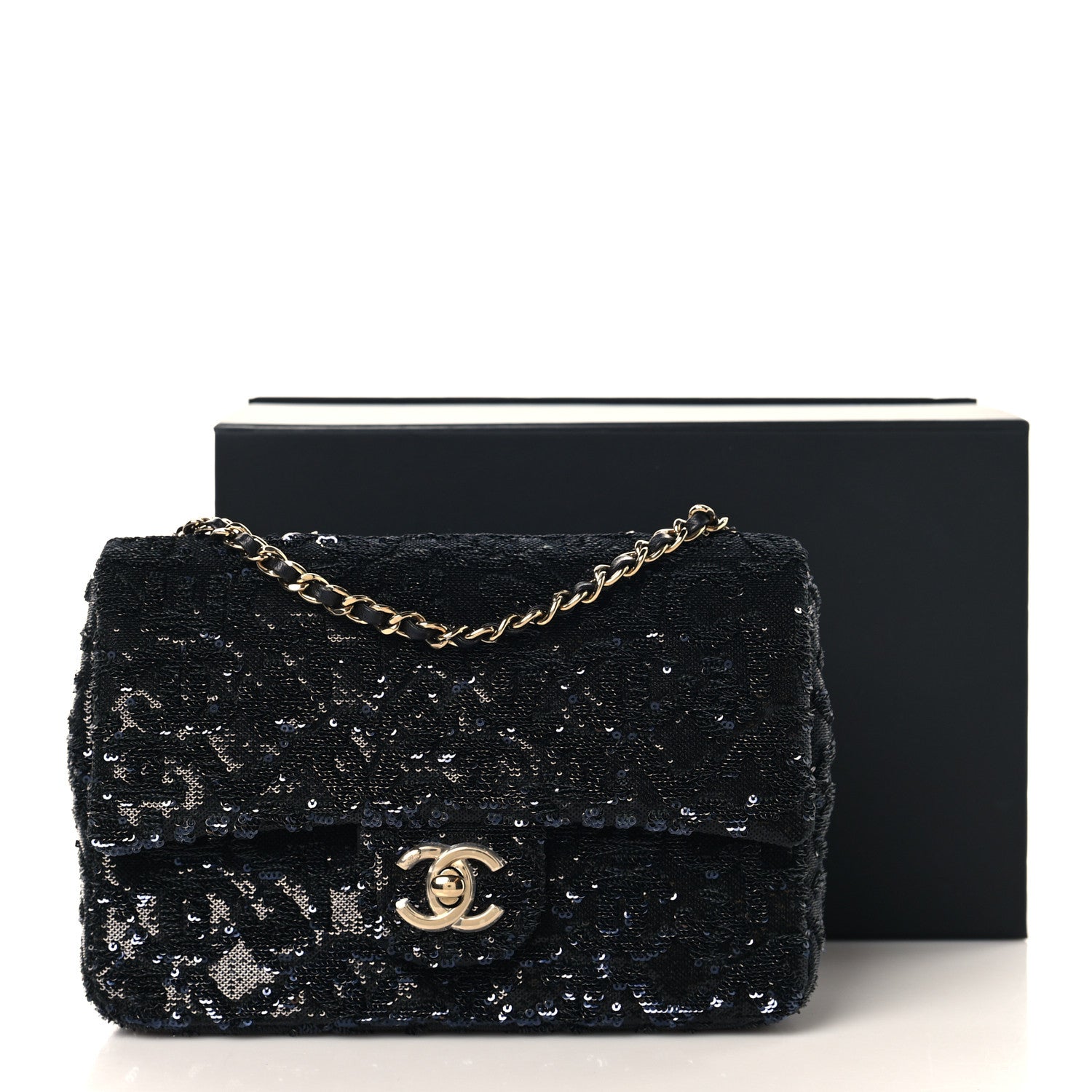 Chanel Sequin Quilted Small Single Flap Black 20 of 20