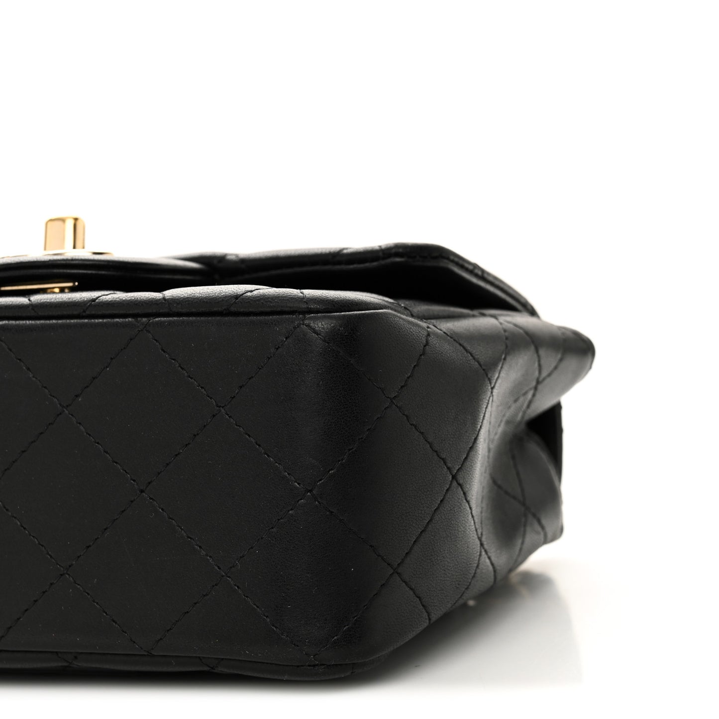 Lambskin Quilted Mini Square Flap Black
