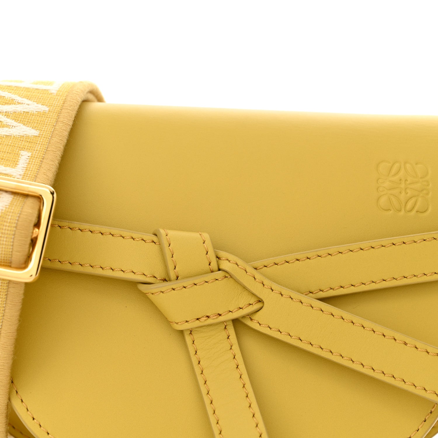 Loewe Calfskin Jacquard Mini Gate Dual Bag Dark Yellow 8 of 10
