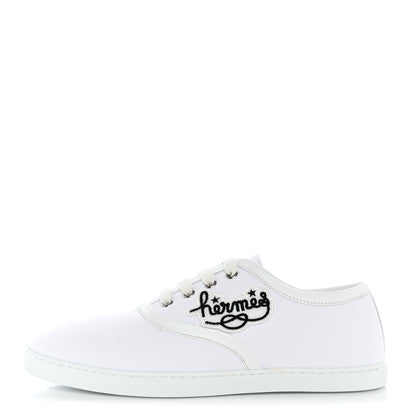 Hermes Canvas Embroidered Innocent Sneakers 39 White 1 of 9