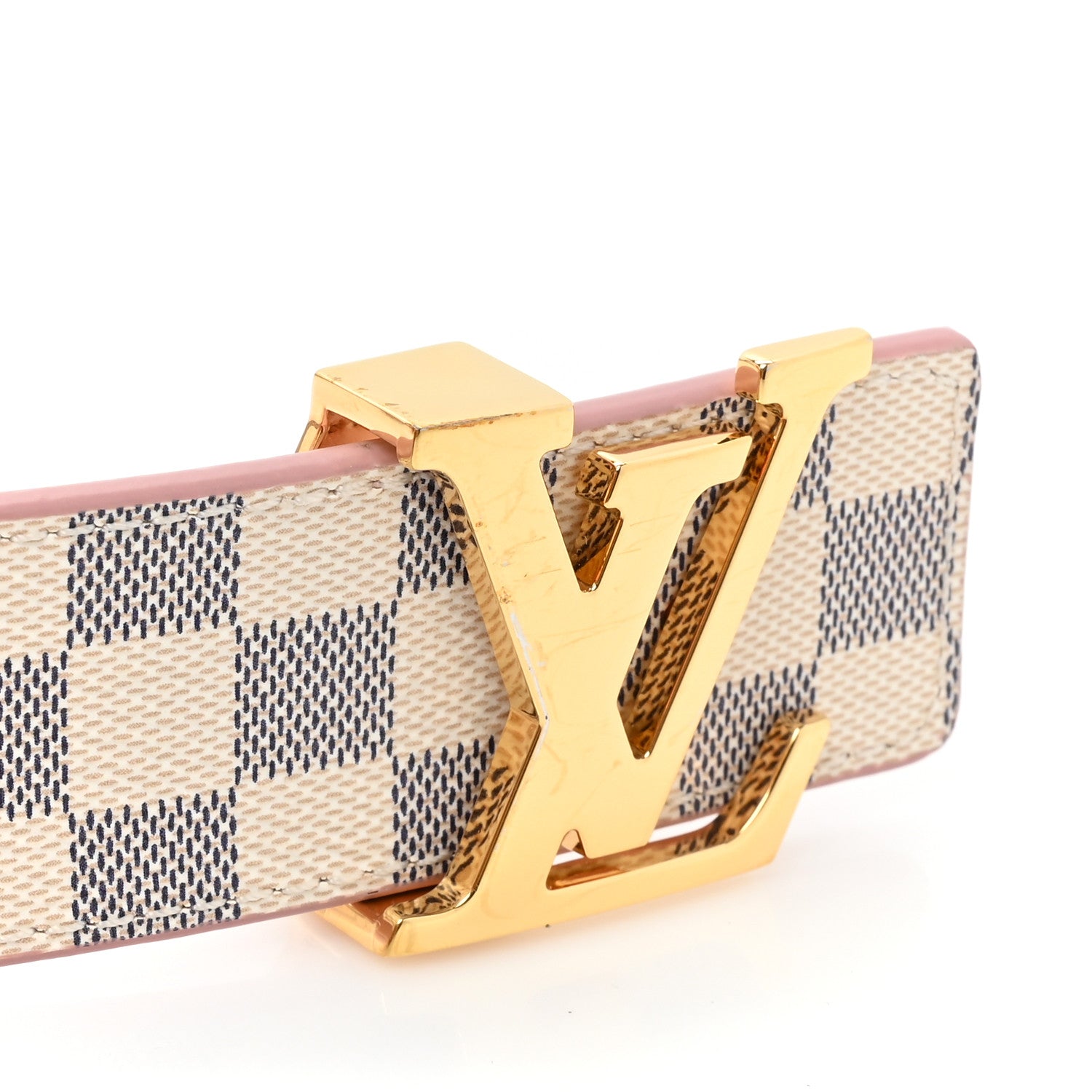 Louis Vuitton Damier Azur 30mm LV Initiales Reversible Belt 85 34 Pink 6 of 7