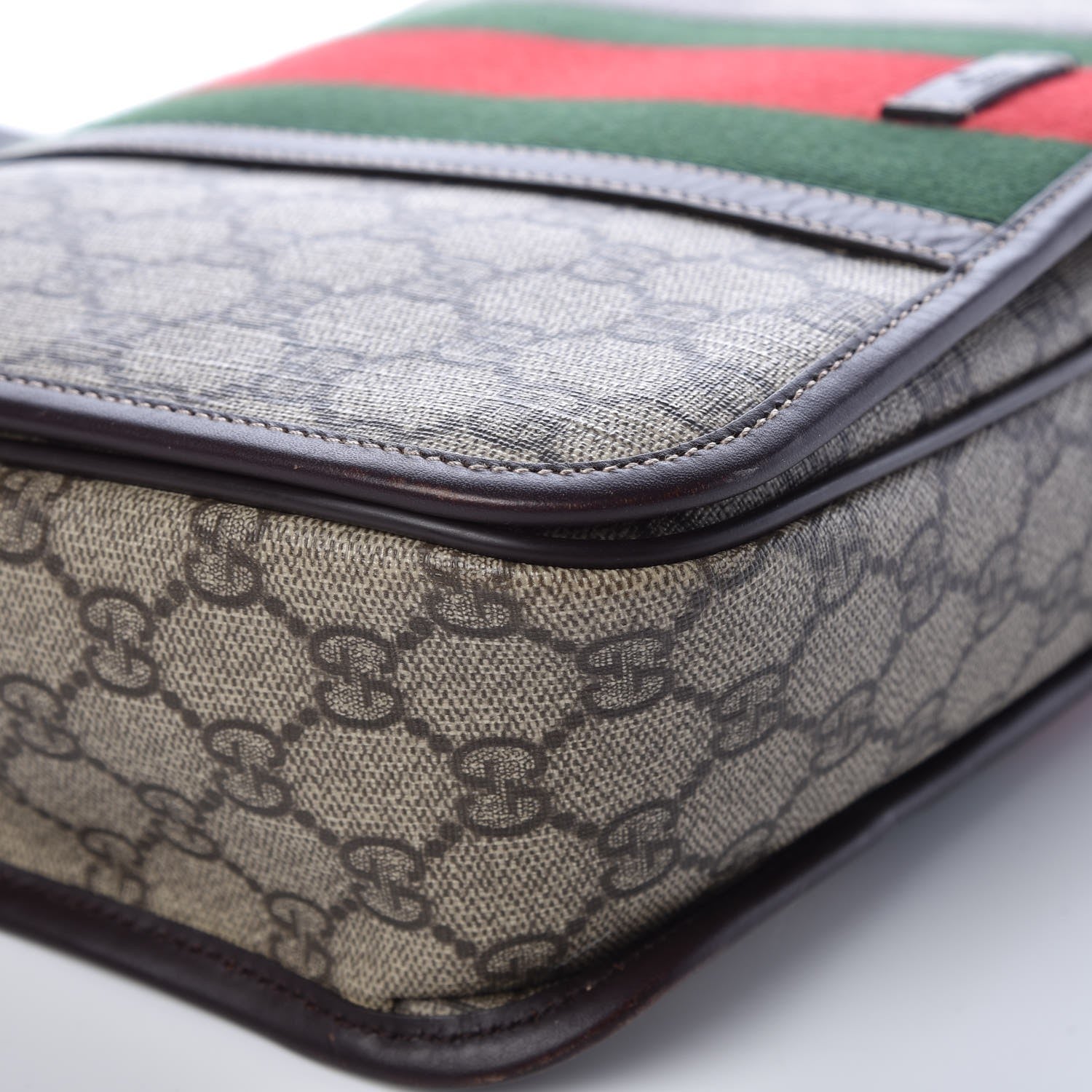 Gucci GG Plus Monogram Web Medium Flap Messenger Beige Dark Brown 8 of 11