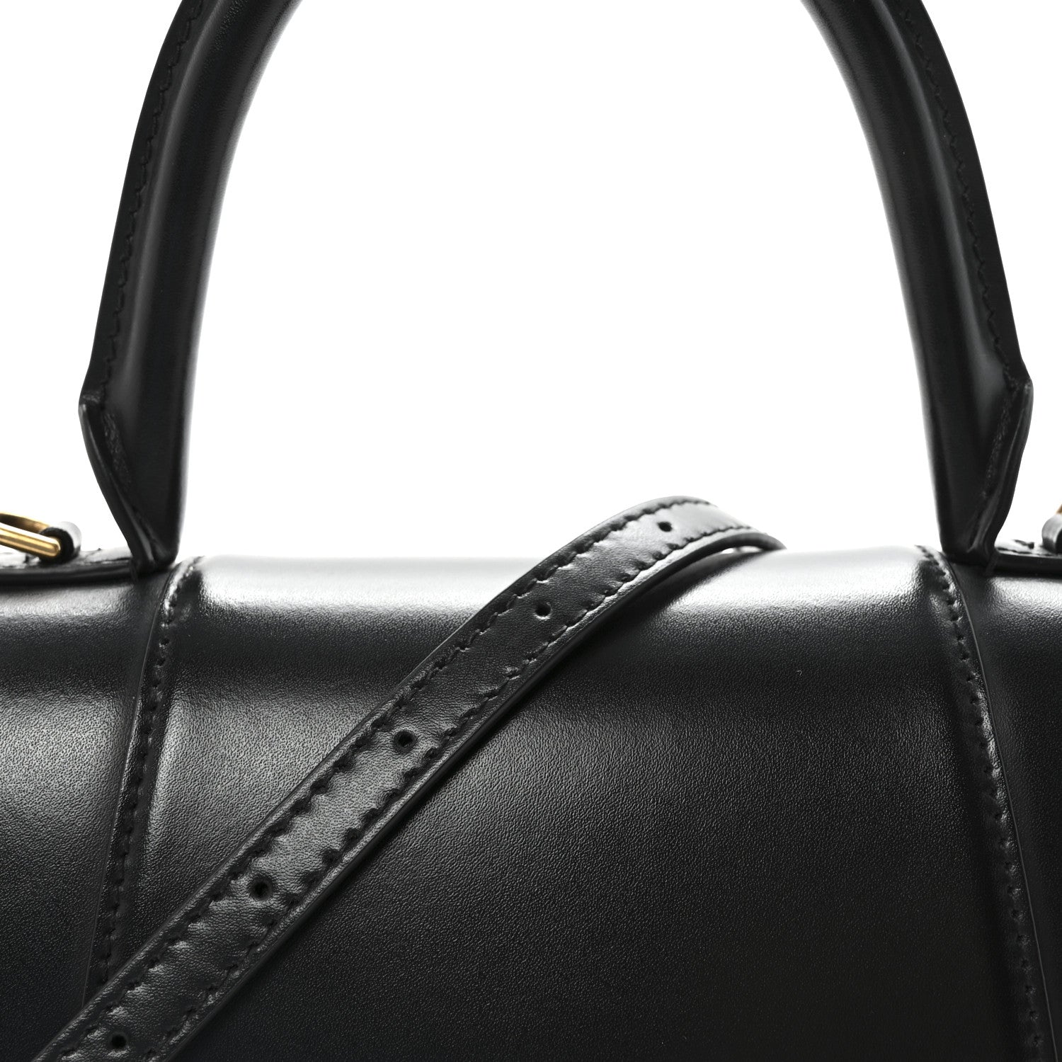 Balenciaga Shiny Box Calfskin Small Hourglass Top Handle Bag Black 7 of 9