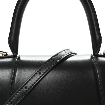 Balenciaga Shiny Box Calfskin Small Hourglass Top Handle Bag Black 7 of 9