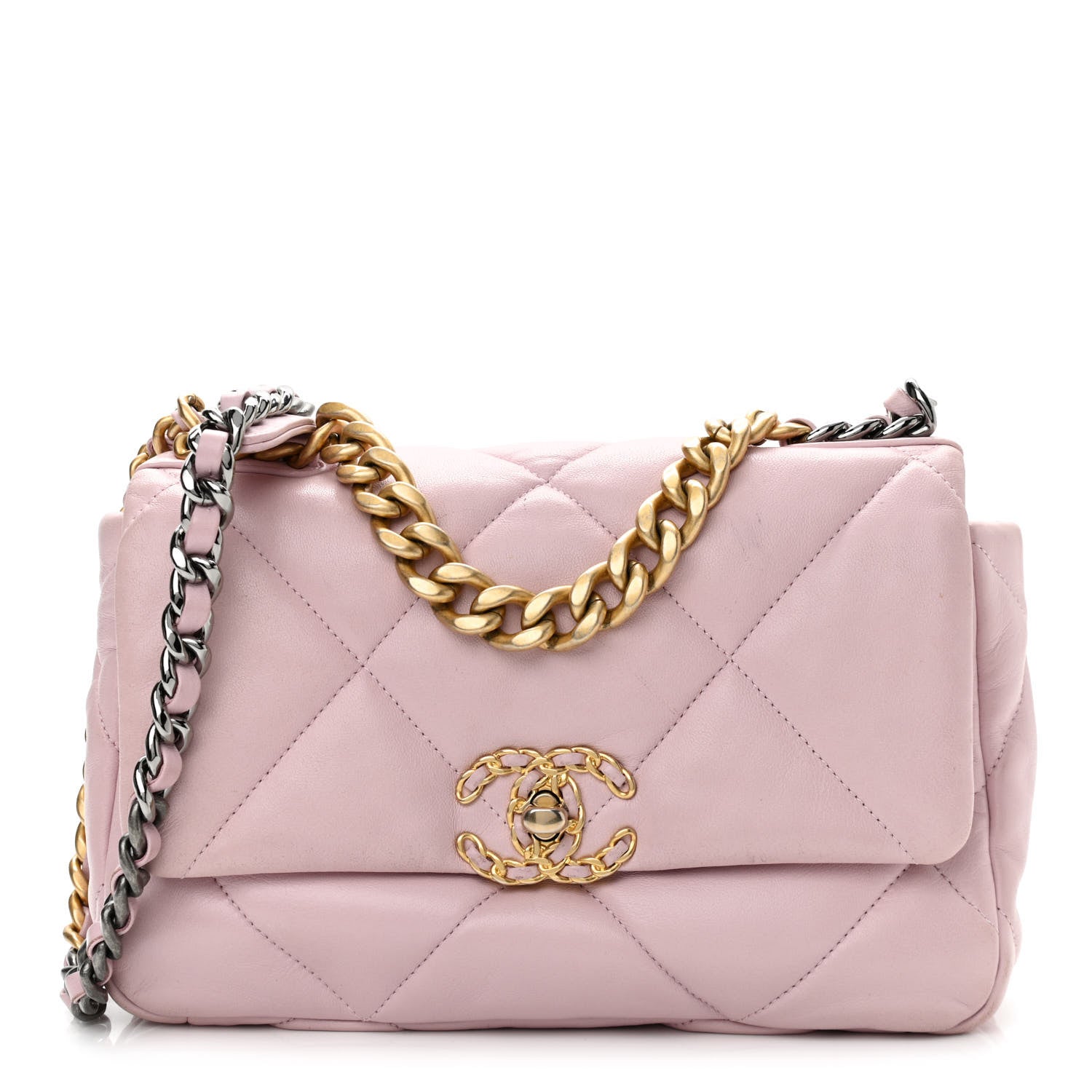 Chanel Lambskin Quilted Medium Chanel 19 Flap Light Pink 1 of 13