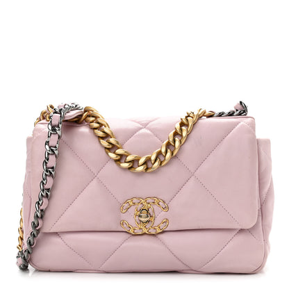 Chanel Lambskin Quilted Medium Chanel 19 Flap Light Pink 1 of 13