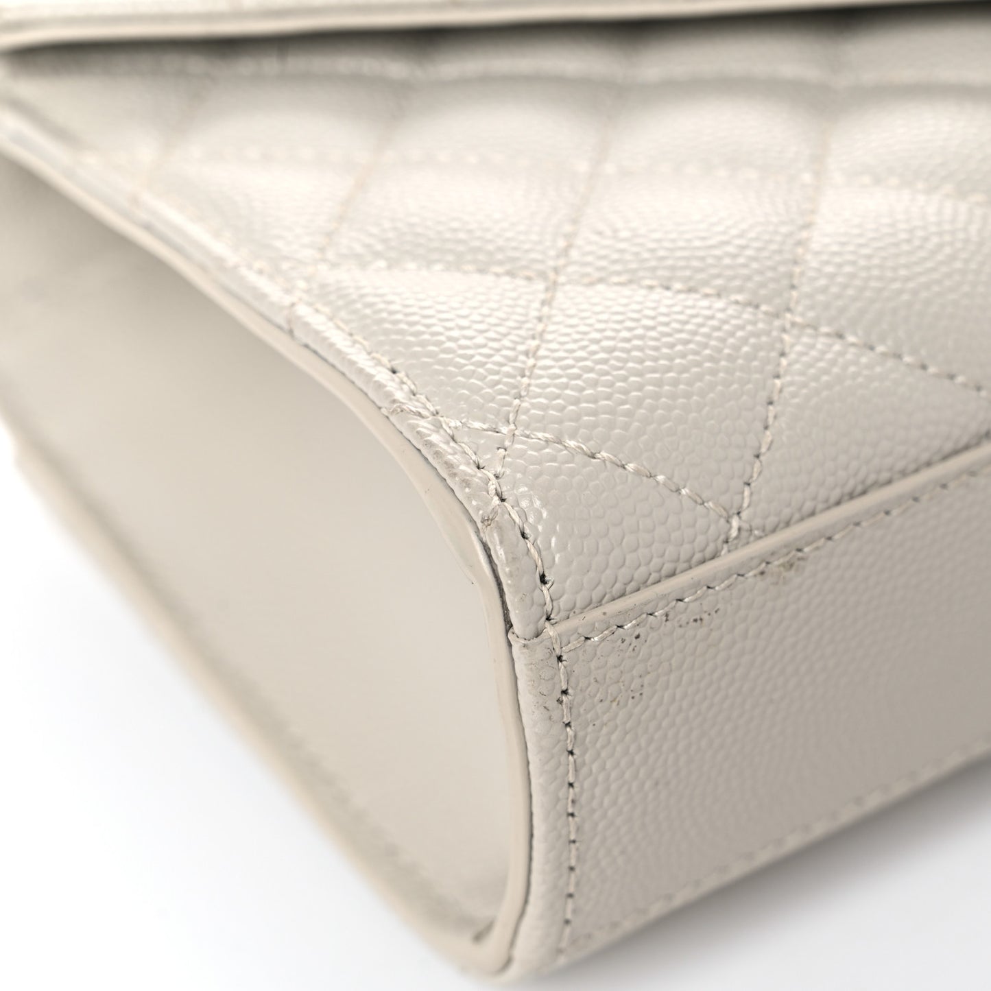 Grain De Poudre Textured Mixed Matelasse Triquilt Small Monogram Satchel Crema Soft