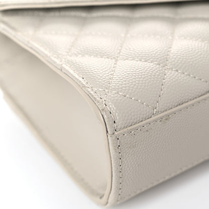 Saint Laurent Grain De Poudre Textured Mixed Matelasse Triquilt Small Monogram Satchel Crema Soft 8 of 16