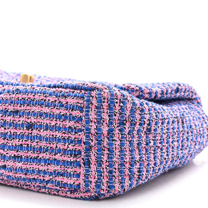 Chanel Tweed Quilted Medium Chanel 19 Flap Blue Pink 9 of 9