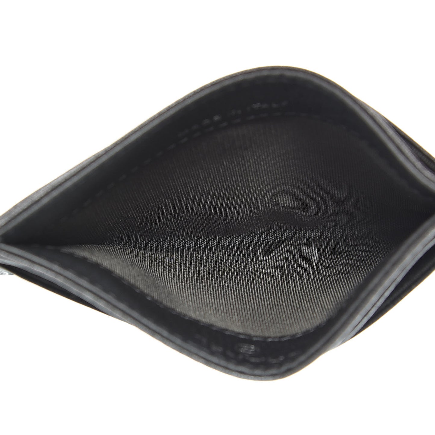Goatskin Camellia Embossed Card Holder Anthracite