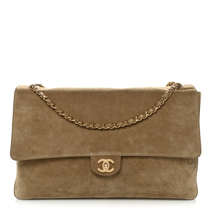 Chanel Suede Calfskin Souplissimo Maxi Flap Dark Beige 1 of 9