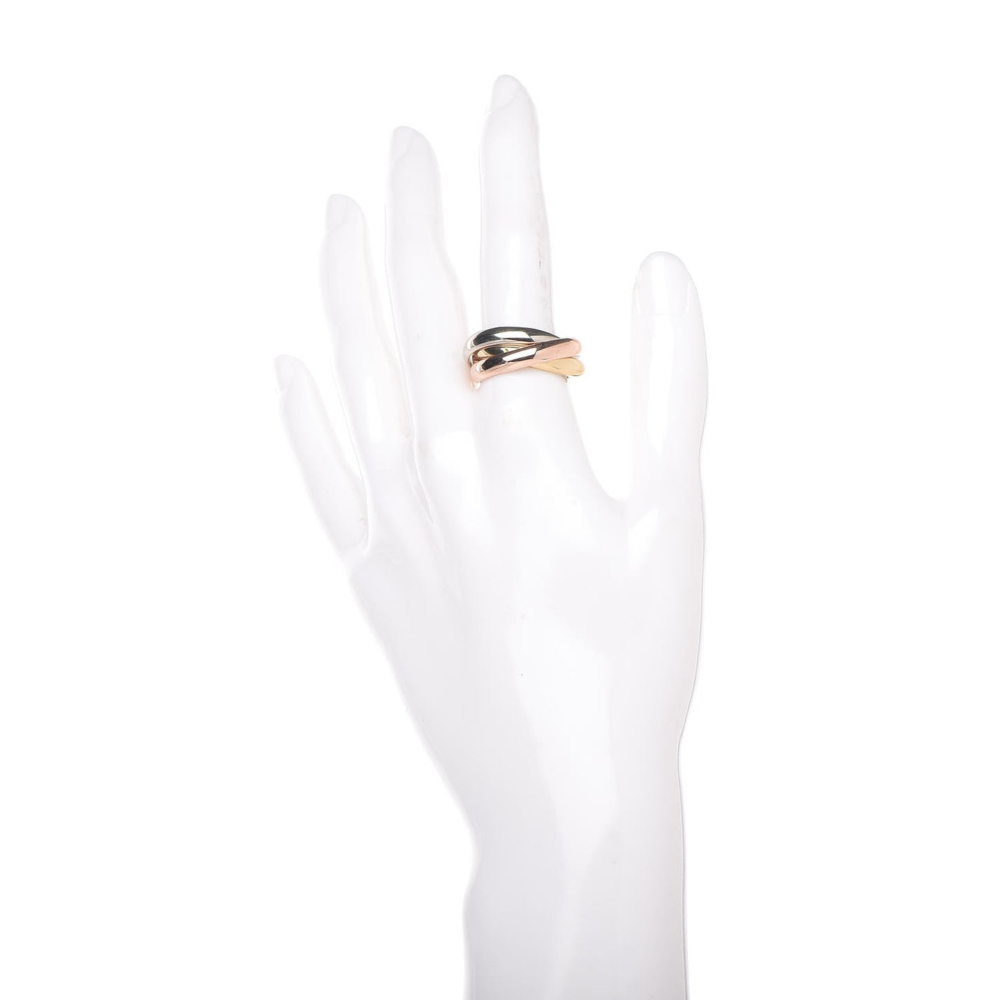 18K Pink Yellow White Gold Classic Trinity Ring 58 8.25