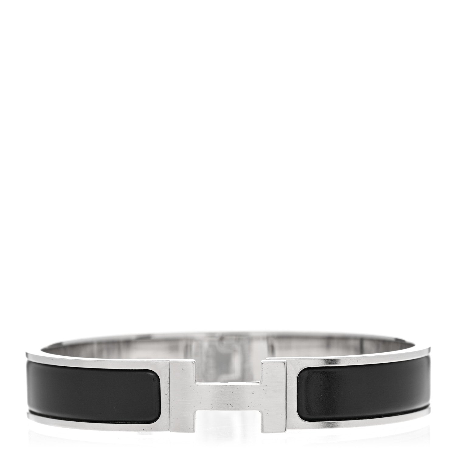 Hermes Enamel Narrow Clic Clac HH Bracelet Black 1 of 4