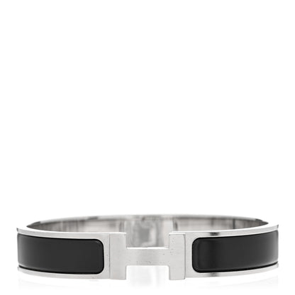 Hermes Enamel Narrow Clic Clac HH Bracelet Black 1 of 4