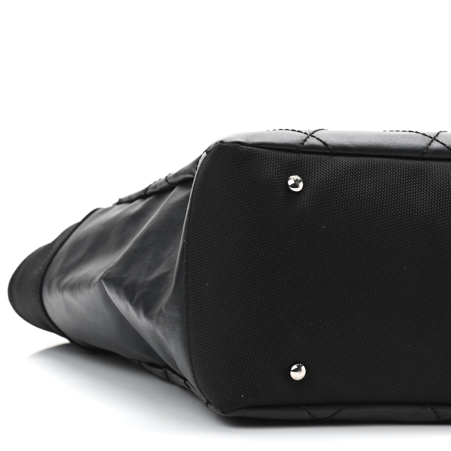 Coated Canvas Quilted Large Paris Biarritz Tote Black