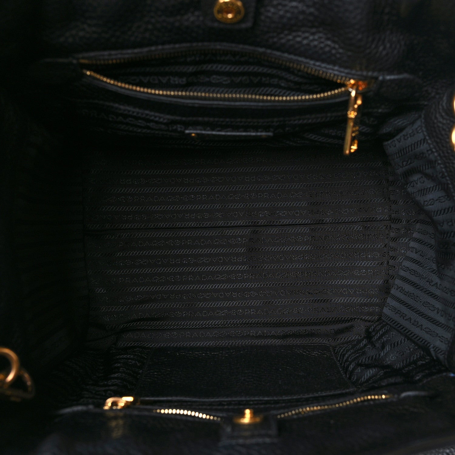 Prada Vitello Daino Shopping Tote Black 4 of 8