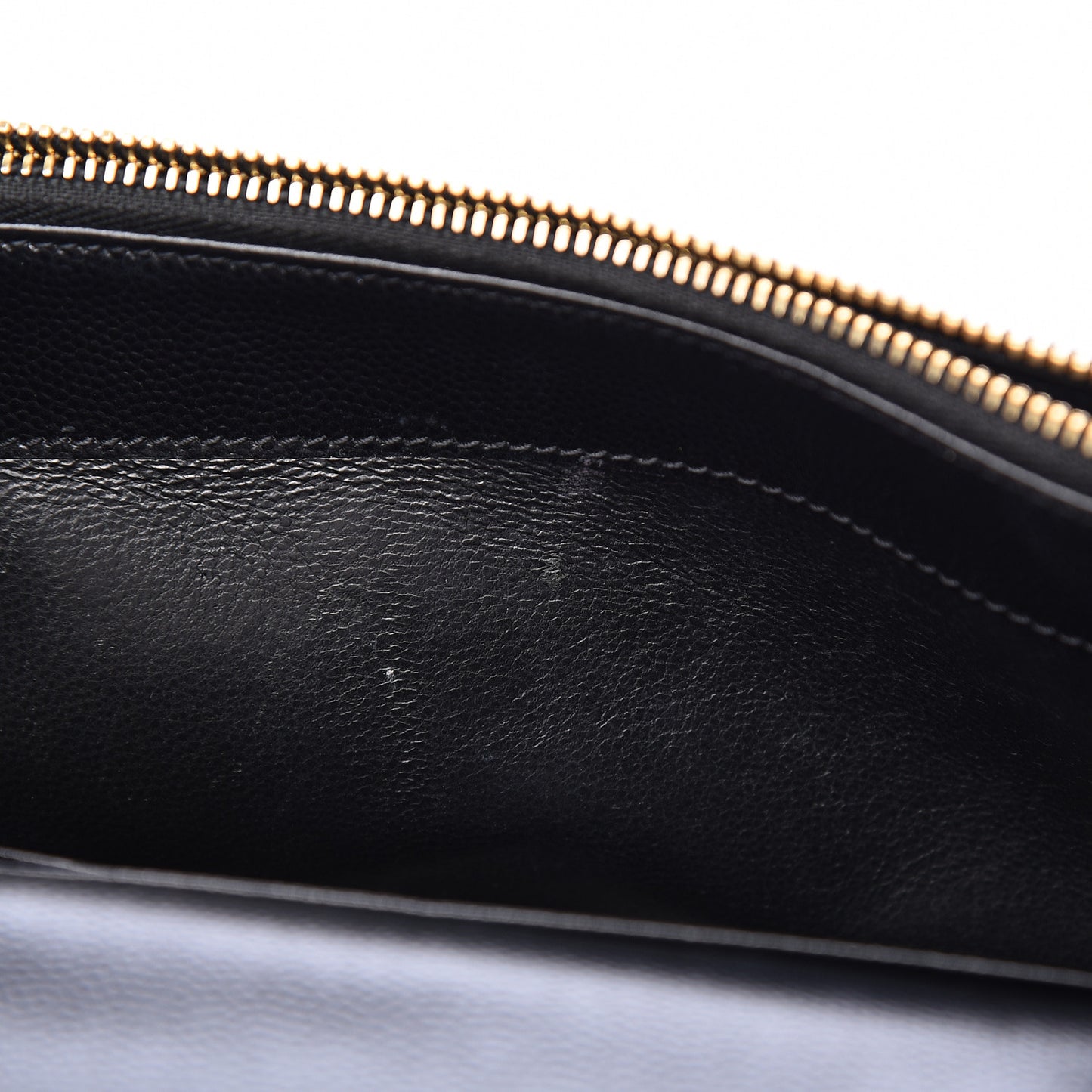 Grain De Poudre Matelasse Chevron Monogram Envelope Chain Wallet Black