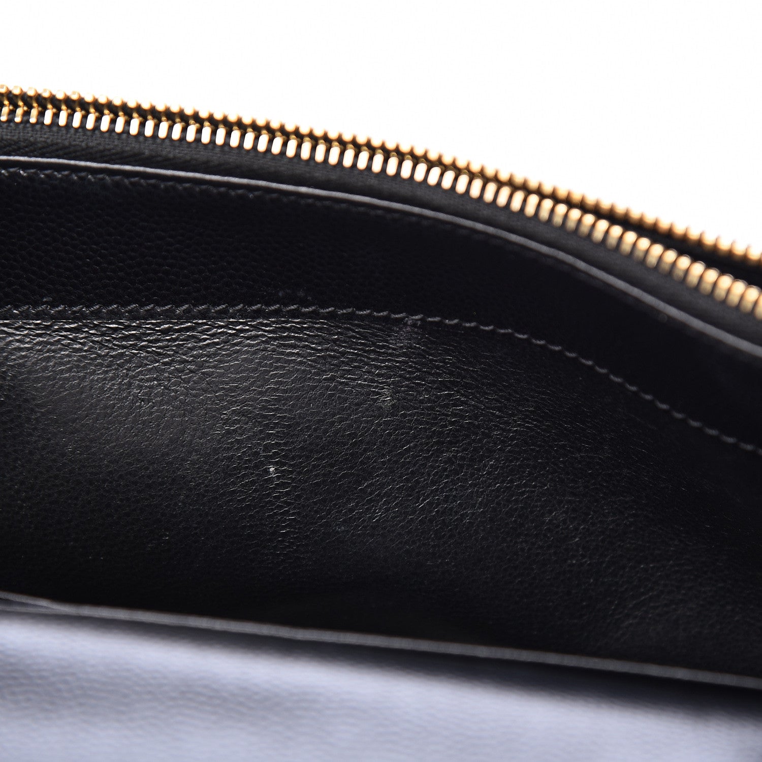 Saint Laurent Grain De Poudre Matelasse Chevron Monogram Envelope Chain Wallet Black 19 of 21