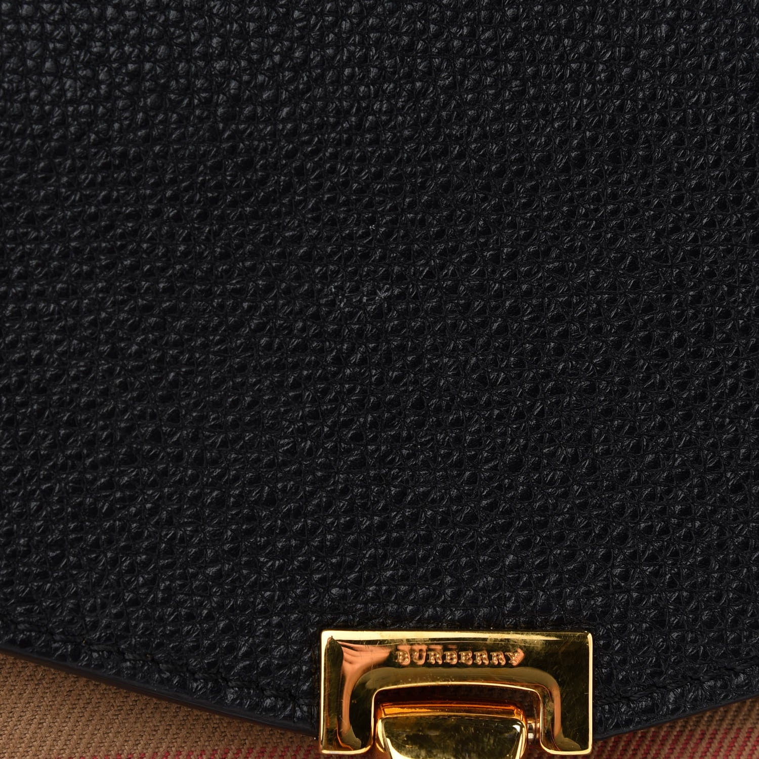 Burberry Derby Calfskin House Check Small Macken Crossbody Bag Black 12 of 14