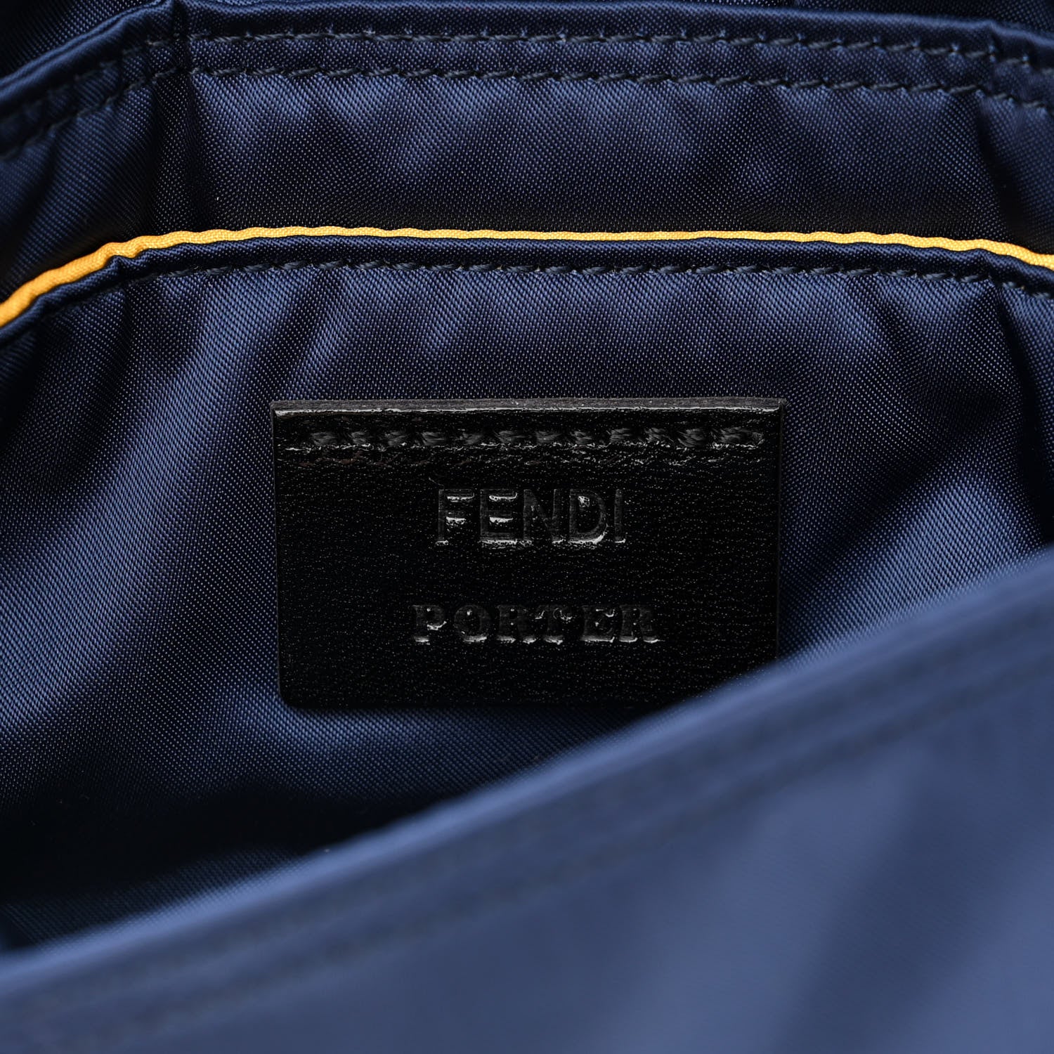 Fendi X PORTER Nylon Cuoio Roma Mini Phone Baguette Belt Bag Dark Blue 6 of 10