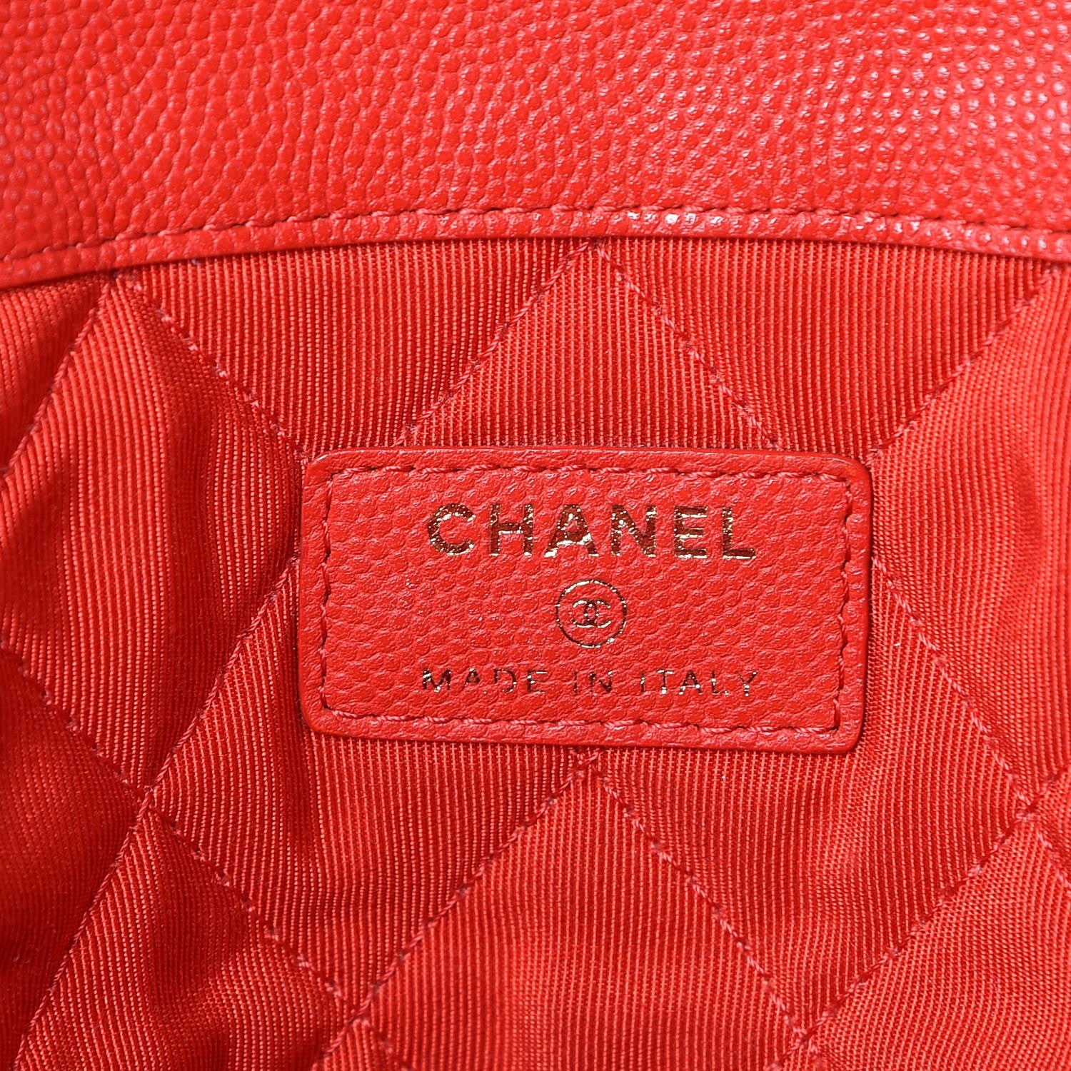 Chanel Caviar Quilted Large Golden Class Pouch Red 6 of 9