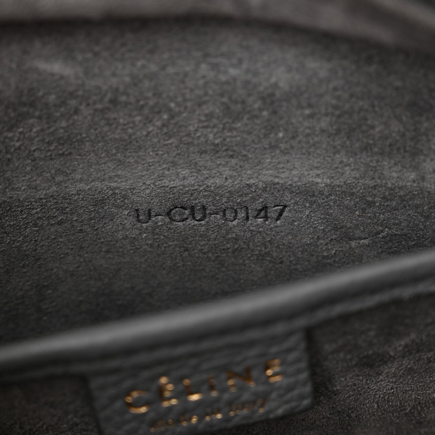 Drummed Calfskin Nano Luggage Kohl