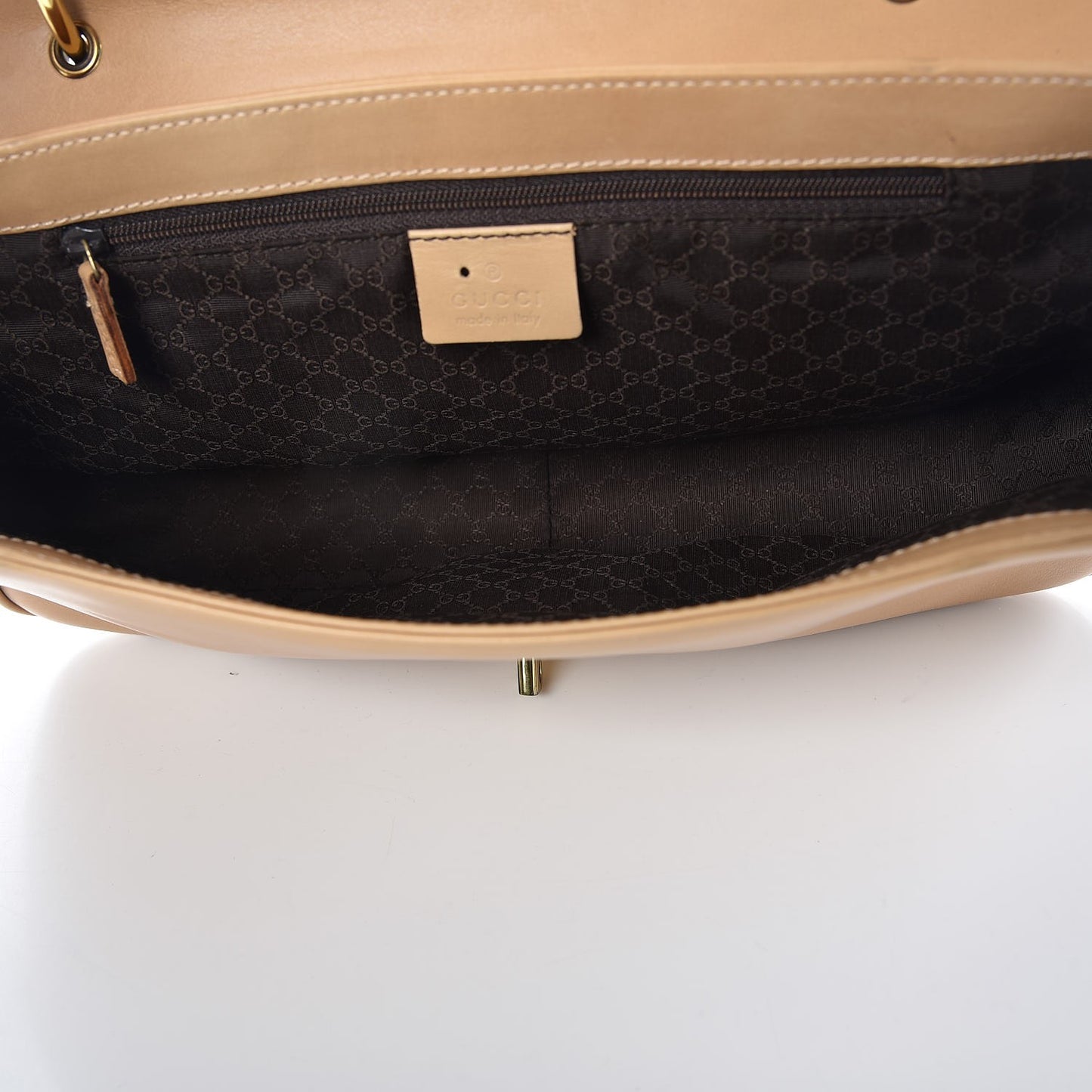 Calfskin Flap Shoulder Bag Beige