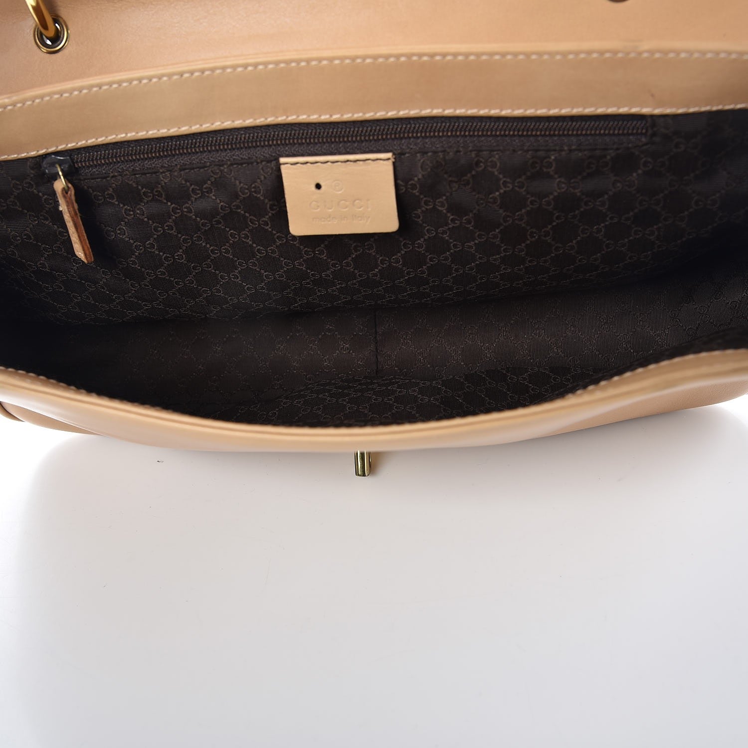Gucci Calfskin Flap Shoulder Bag Beige 5 of 8