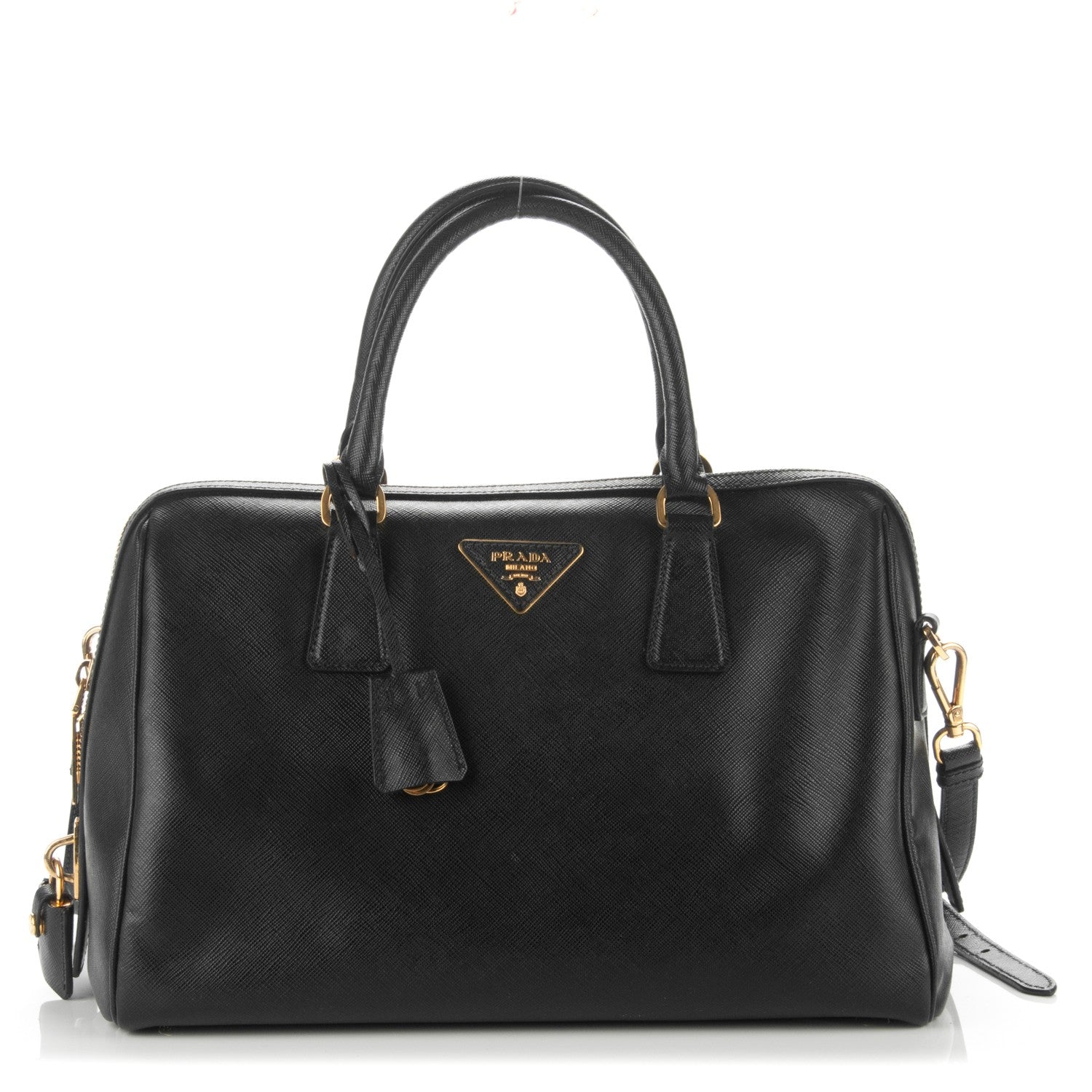 Prada Saffiano Lux Bowler Black 1 of 8