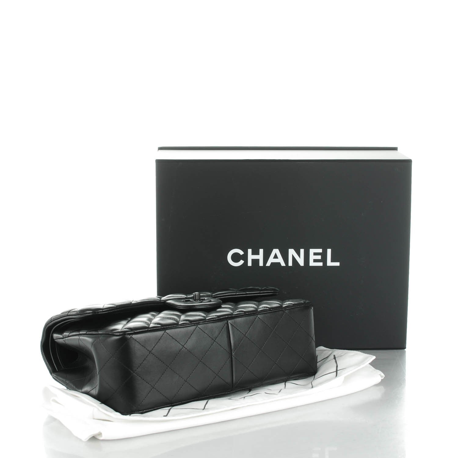 Chanel Lambskin Quilted Jumbo Double Flap So Black 4 of 8