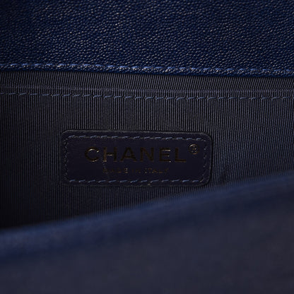 Chanel Caviar Quilted Medium Boy Flap Navy 6 of 9