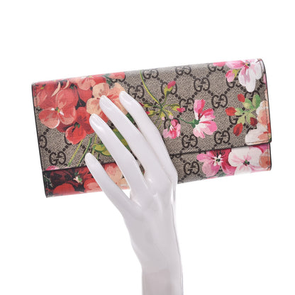 Gucci GG Supreme Monogram Blooms Continental Wallet Beige Multicolor Dry Rose 2 of 7