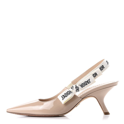 Christian Dior Patent Ribbon J'Adior Slingback 65mm Pumps 39 Nude 1 of 9