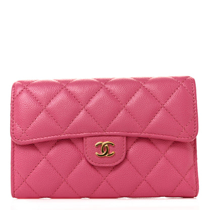 Chanel Caviar Quilted Medium Flap Wallet Pink 1 of 9