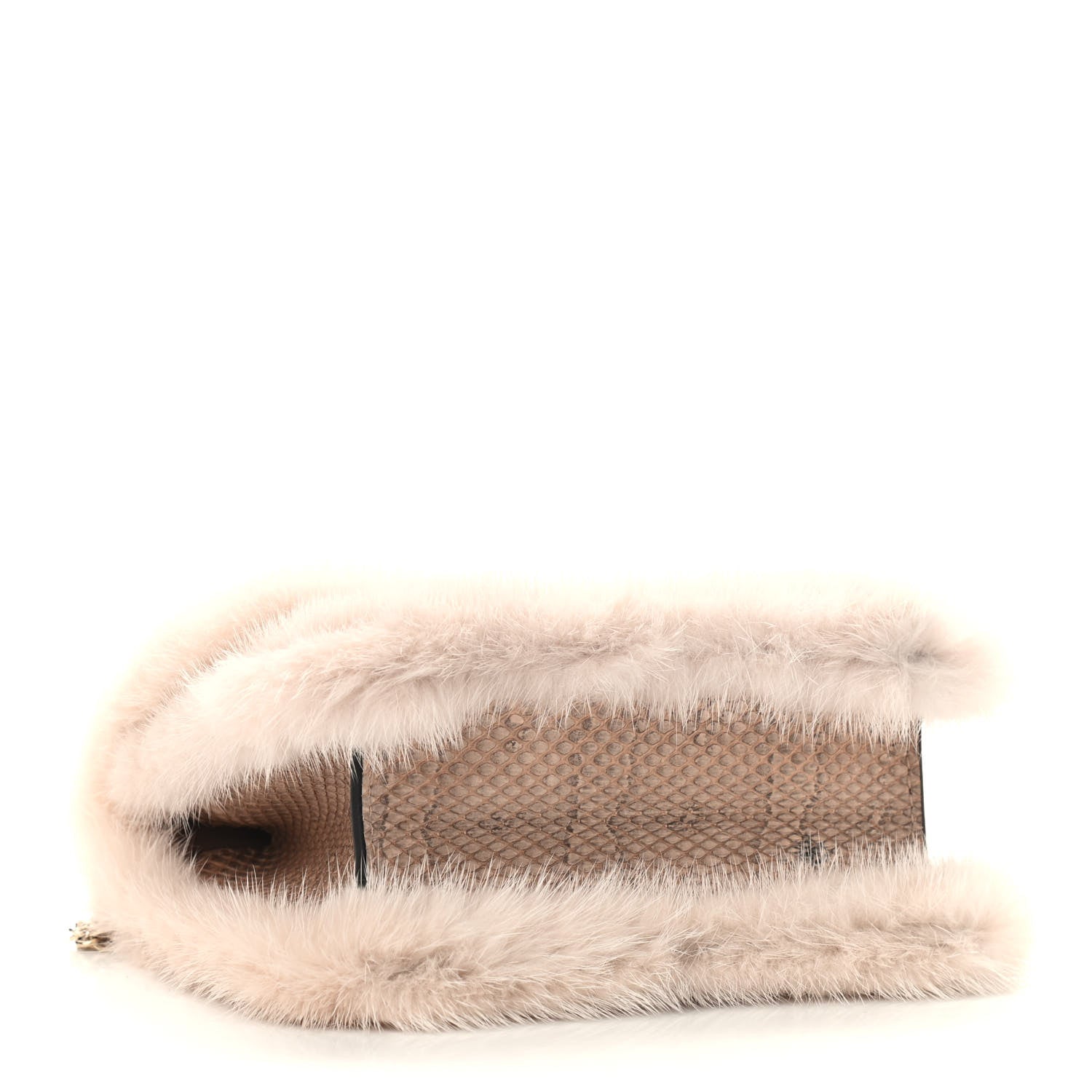 Valentino Garavani Mink Fur Snakesin Small Glam Lock Rockstud Flap Pink 4 of 8