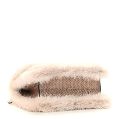 Valentino Garavani Mink Fur Snakesin Small Glam Lock Rockstud Flap Pink 4 of 8