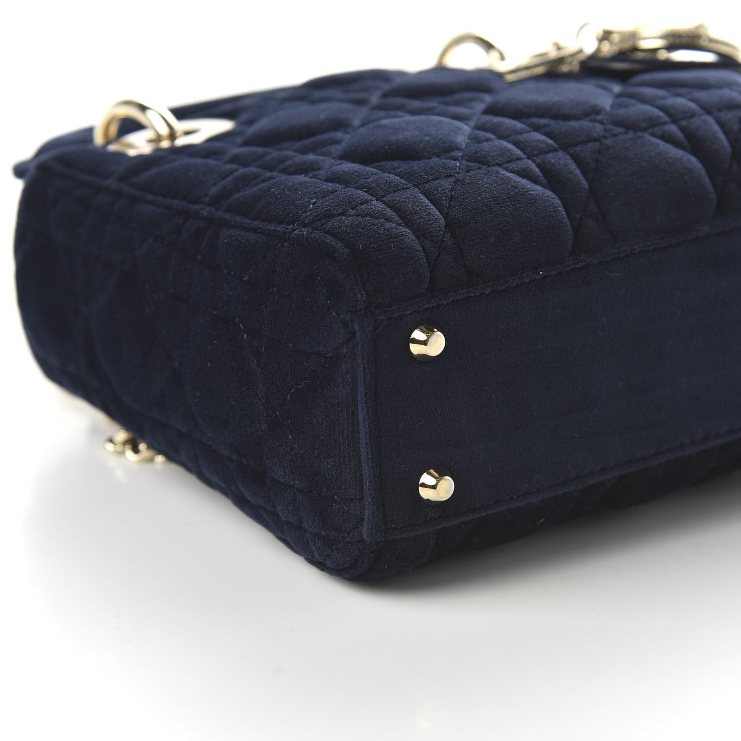 Velvet Mini Lady Dior Navy Blue