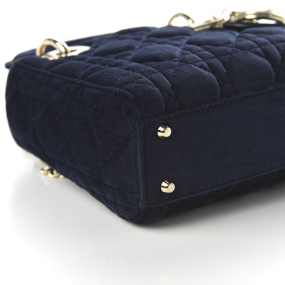Christian Dior Velvet Mini Lady Dior Navy Blue 6 of 9