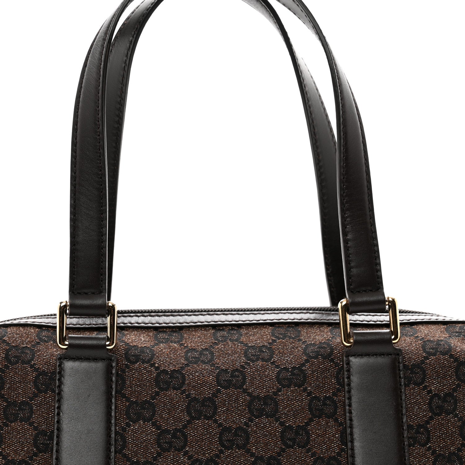Gucci Denim Monogram Small Duffle Bag Dark Brown 8 of 10