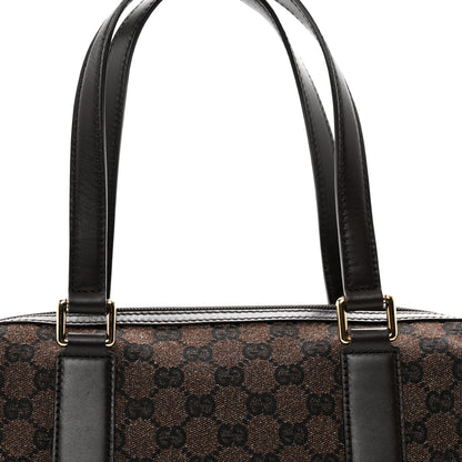 Gucci Denim Monogram Small Duffle Bag Dark Brown 8 of 10