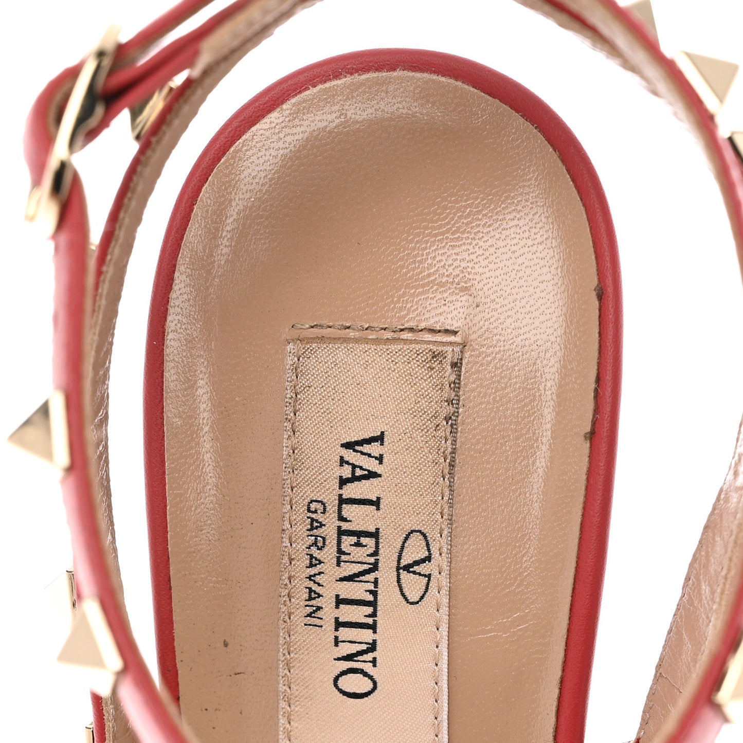 Pebbled Calfskin Rockstud Ankle Strap 100mm Pumps 39.5 Rock Pink