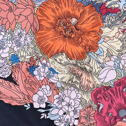Hermes Silk Robe Legere Scarf 90 Marine Parme Rose 3 of 4