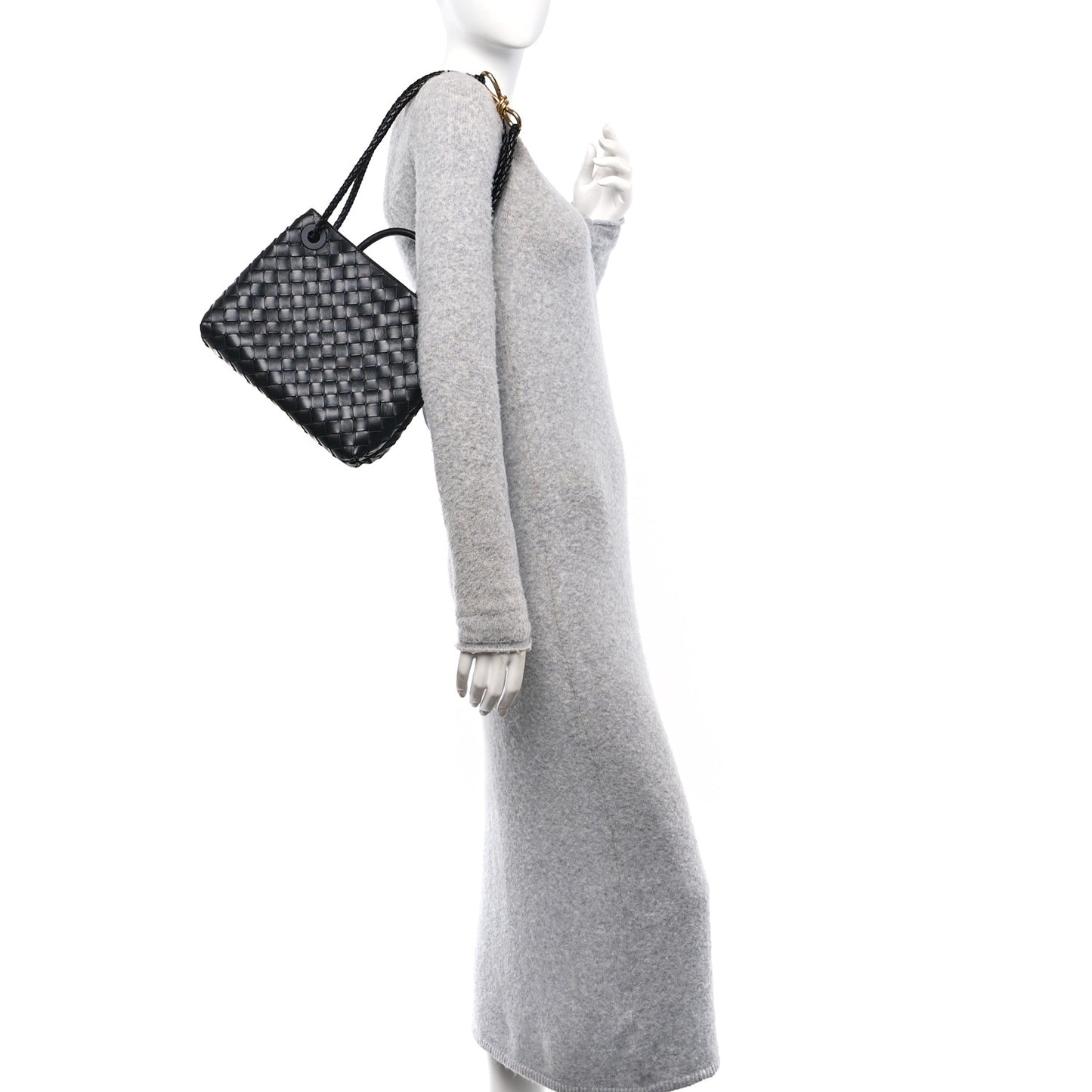 Nappa Intrecciato Small Andiamo Shoulder Bag Black