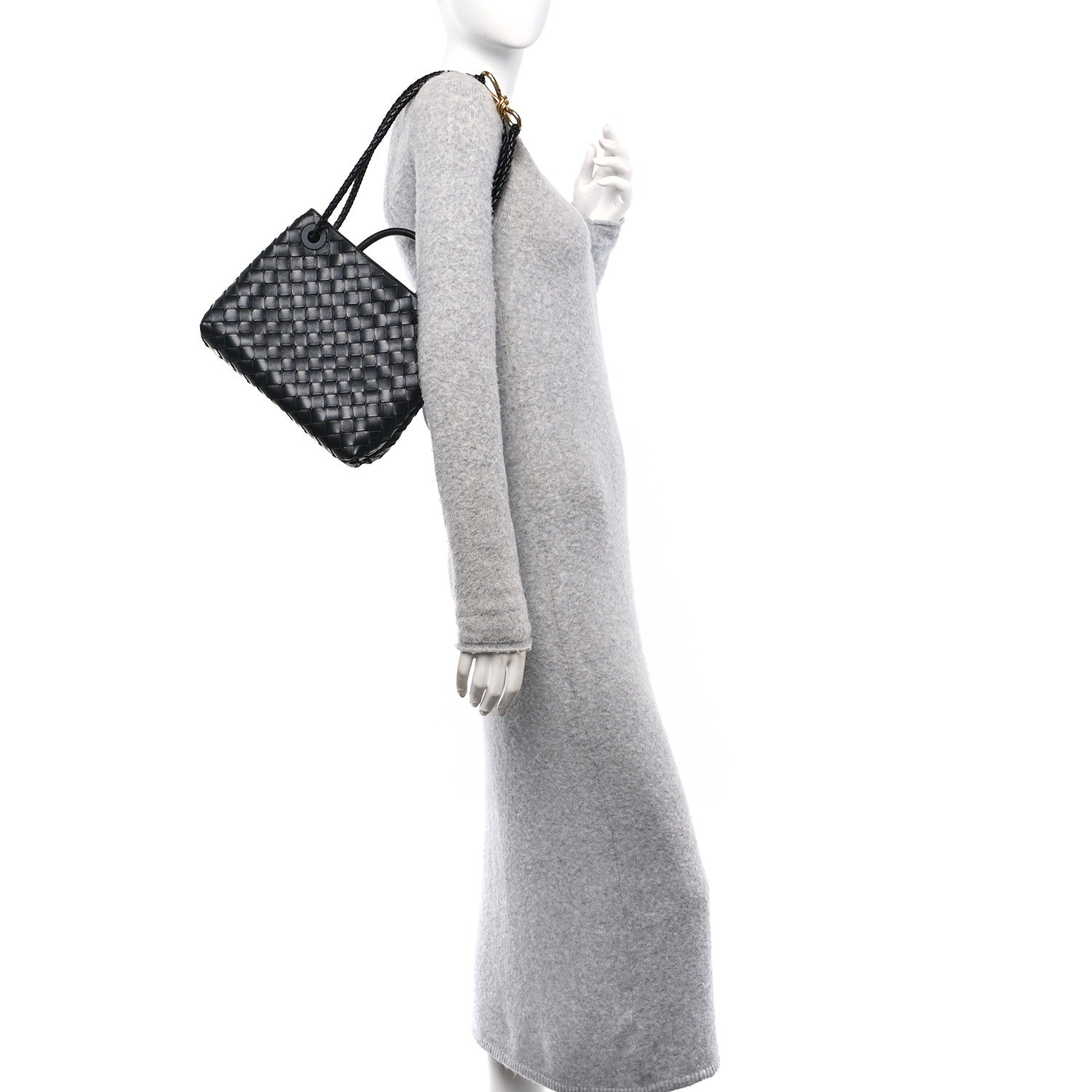 Bottega Veneta Nappa Intrecciato Small Andiamo Shoulder Bag Black 2 of 9