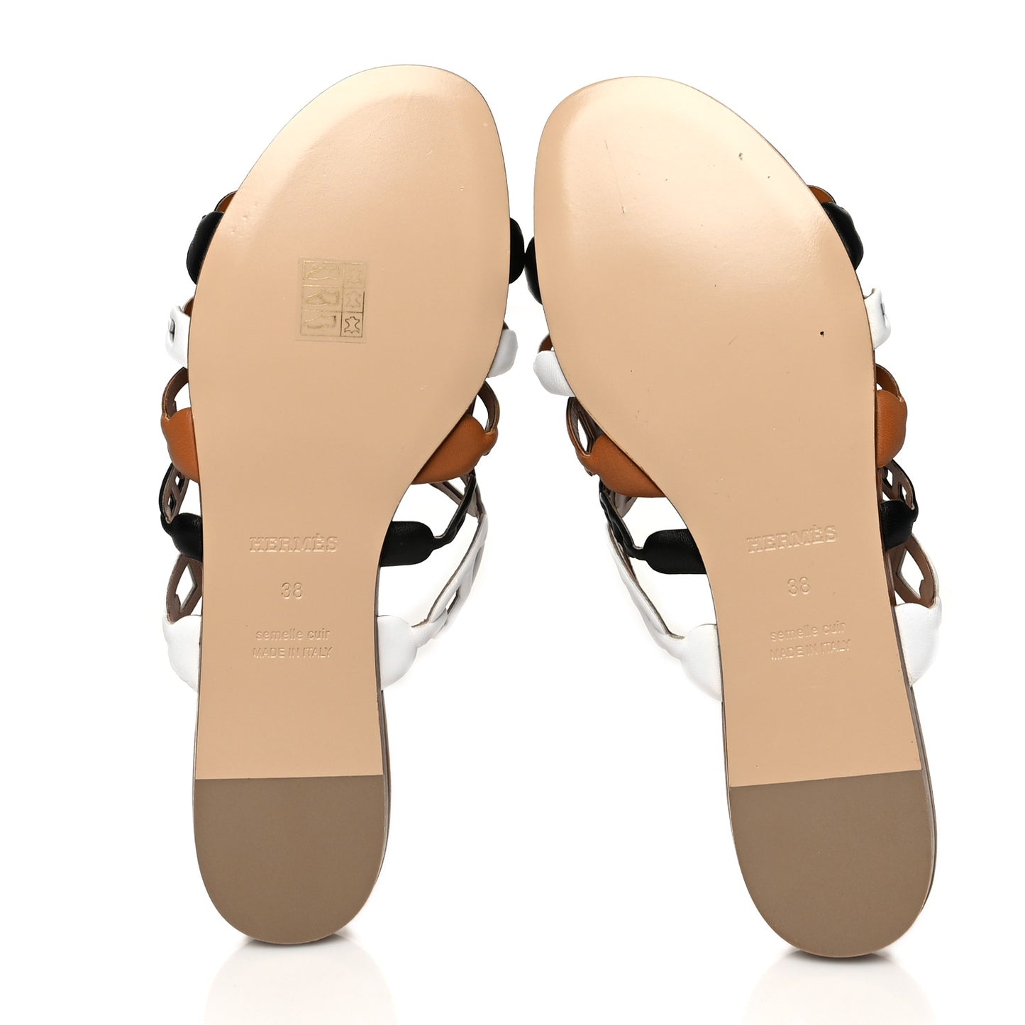 Nappa Thalassa Sandals 38 Camel Black White