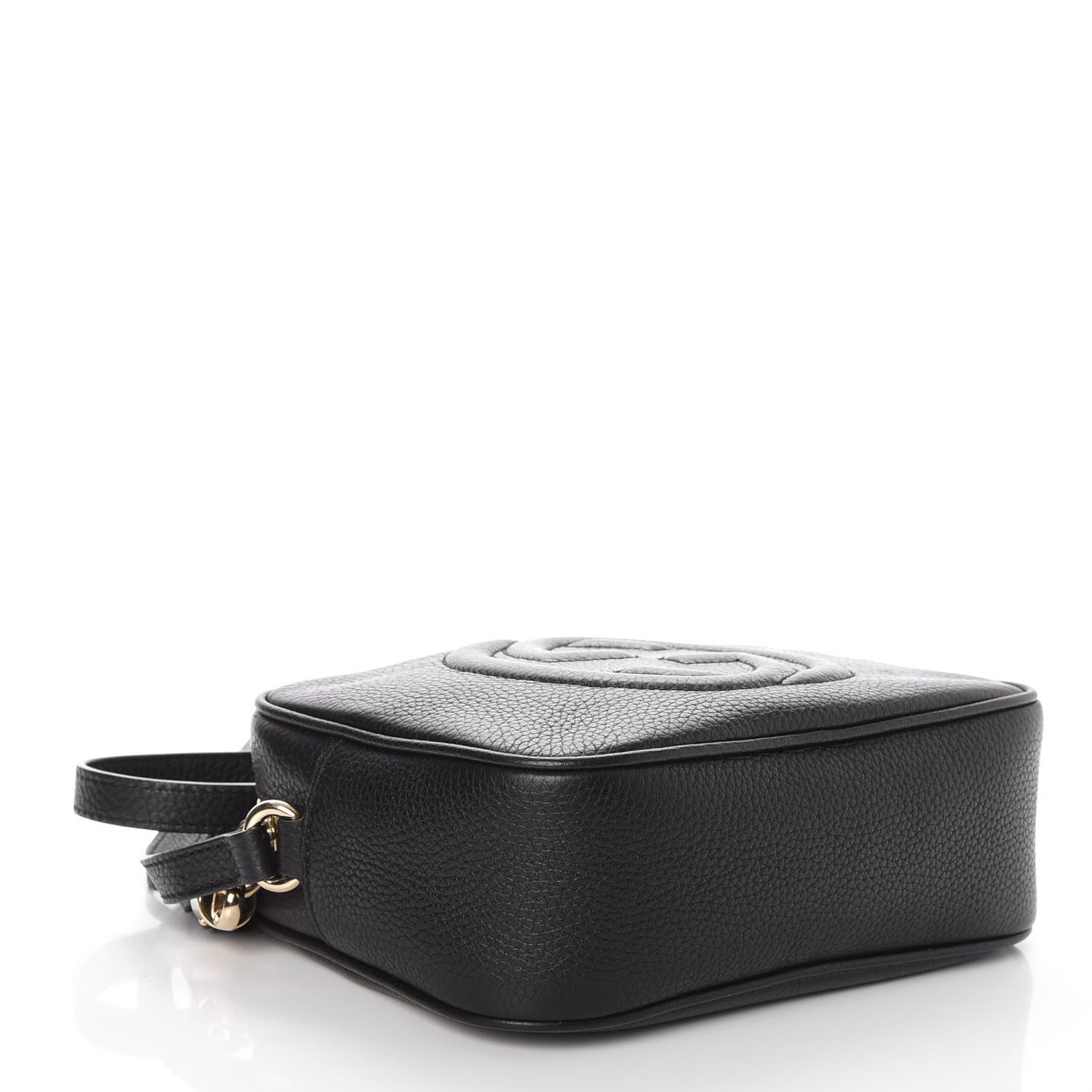 Pebbled Calfskin Small Soho Disco Bag Black