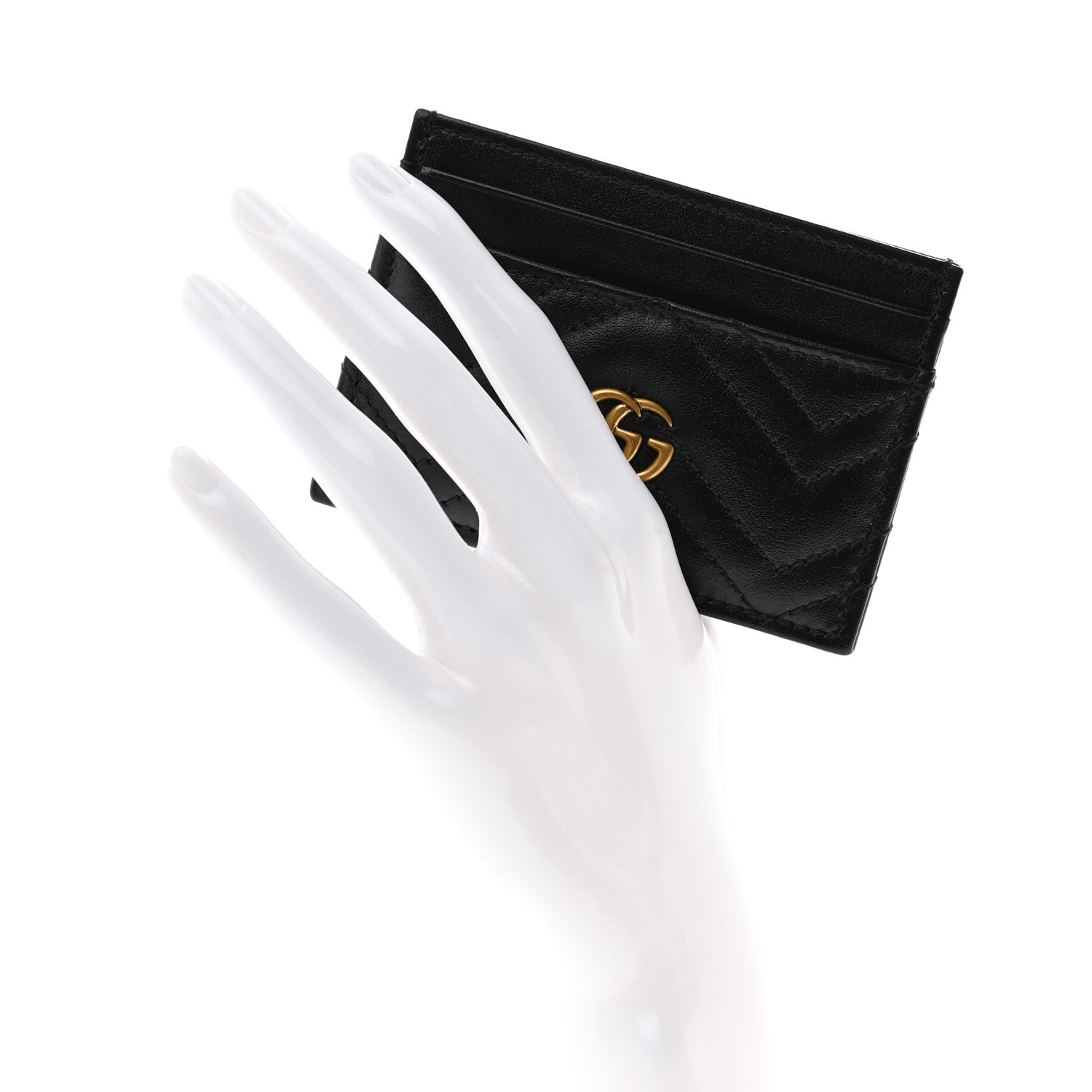 Gucci Calfskin Matelasse GG Marmont Card Holder Black 2 of 8