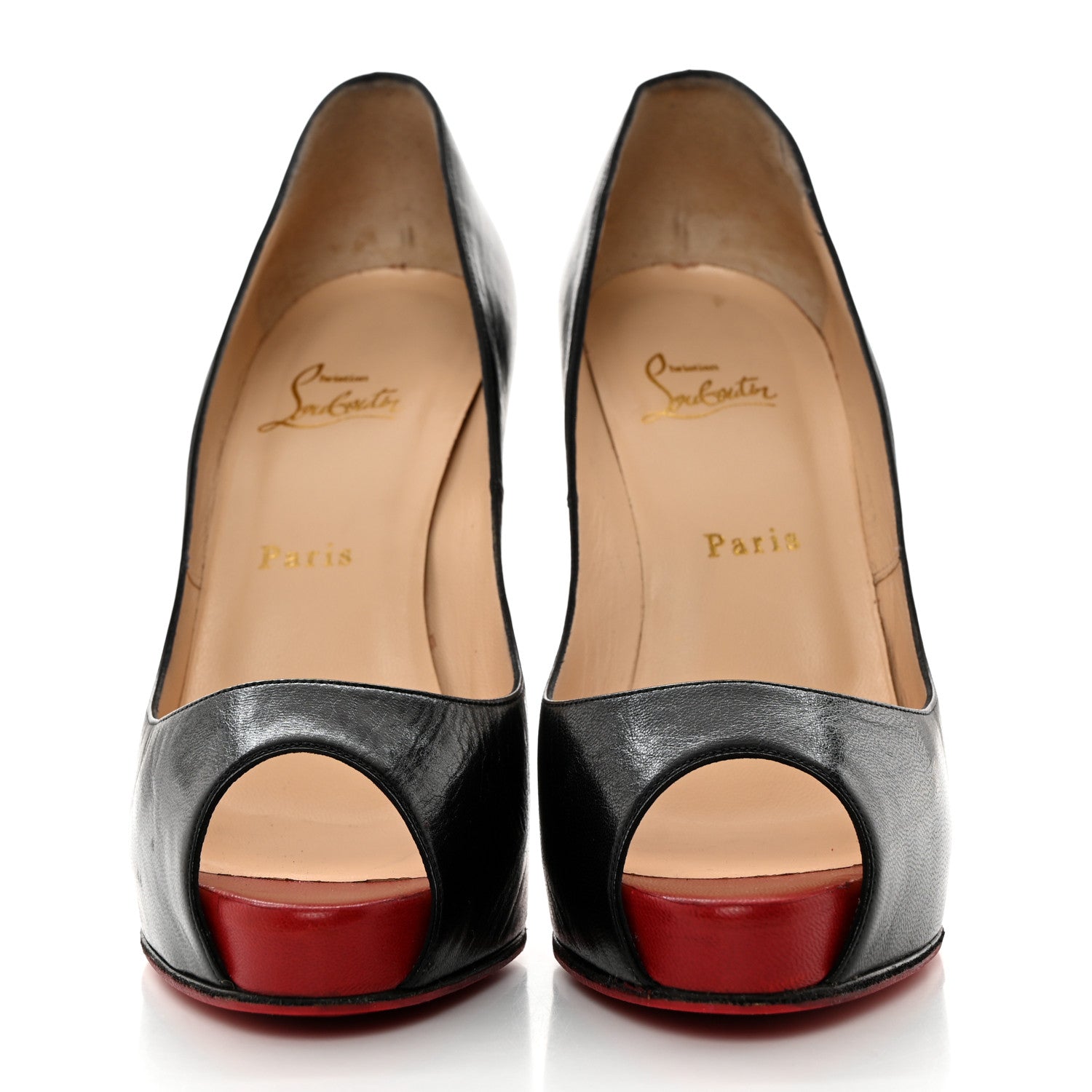 Christian Louboutin Kid Very Prive 120 Peep Toe Pumps 40 Black 2 of 8