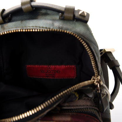 Valentino Garavani Canvas Camouflage Tie Dye Butterfly Mini Backpack Deep Army Green 10 of 14