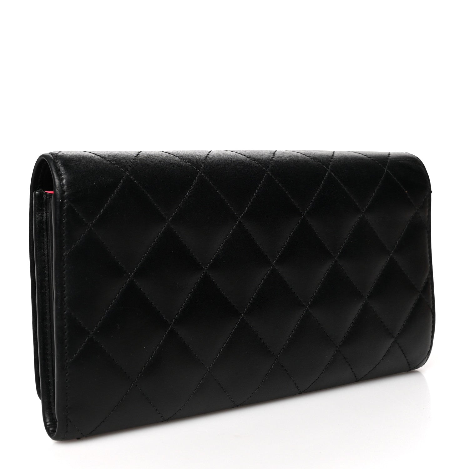 Chanel Calfskin Quilted Cambon Gusset Flap Wallet Black 3 of 11
